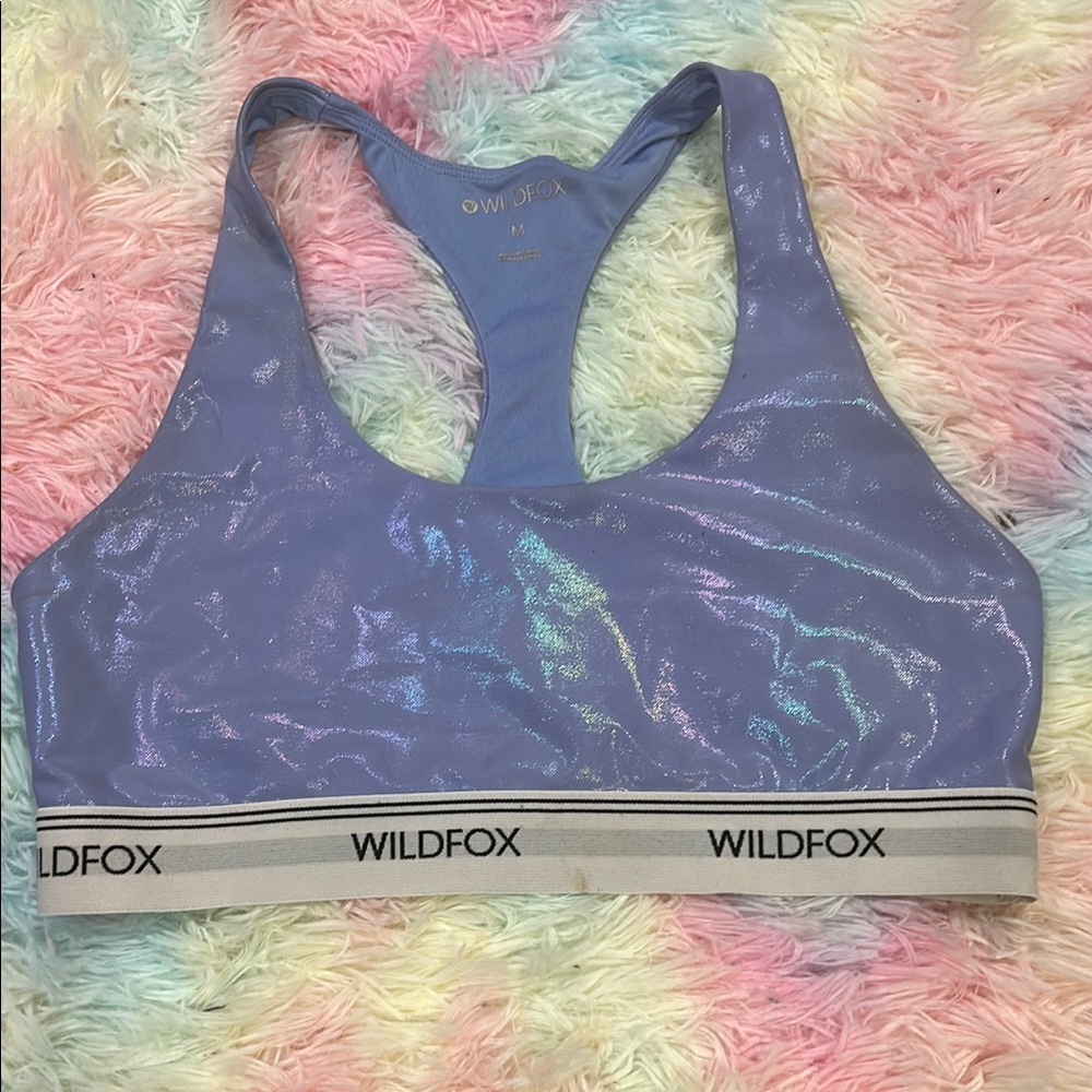 Wildfox Iridescent Blue Sports Bra